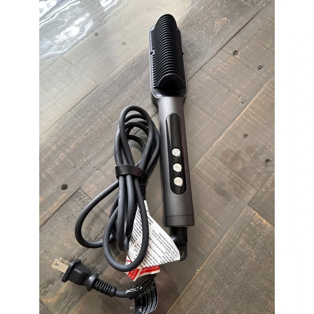 TYMO RING Hair Straightening Brush‎ Black Red Ionic 3D Teeth PTC Heat